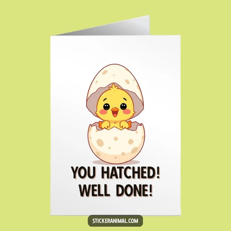 Free Printable Chick Congratulations Card: New Beginnings Delight Downloadable Gift