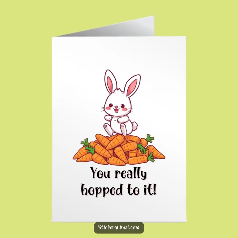 Free Printable Congrats Card: Bunny Hops - Achievement Downloadable Gift!