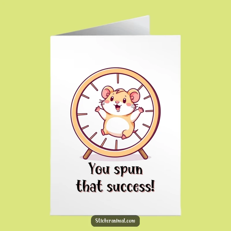 Free Printable Congrats Card: Hamster Wheel - Success Downloadable Gift!