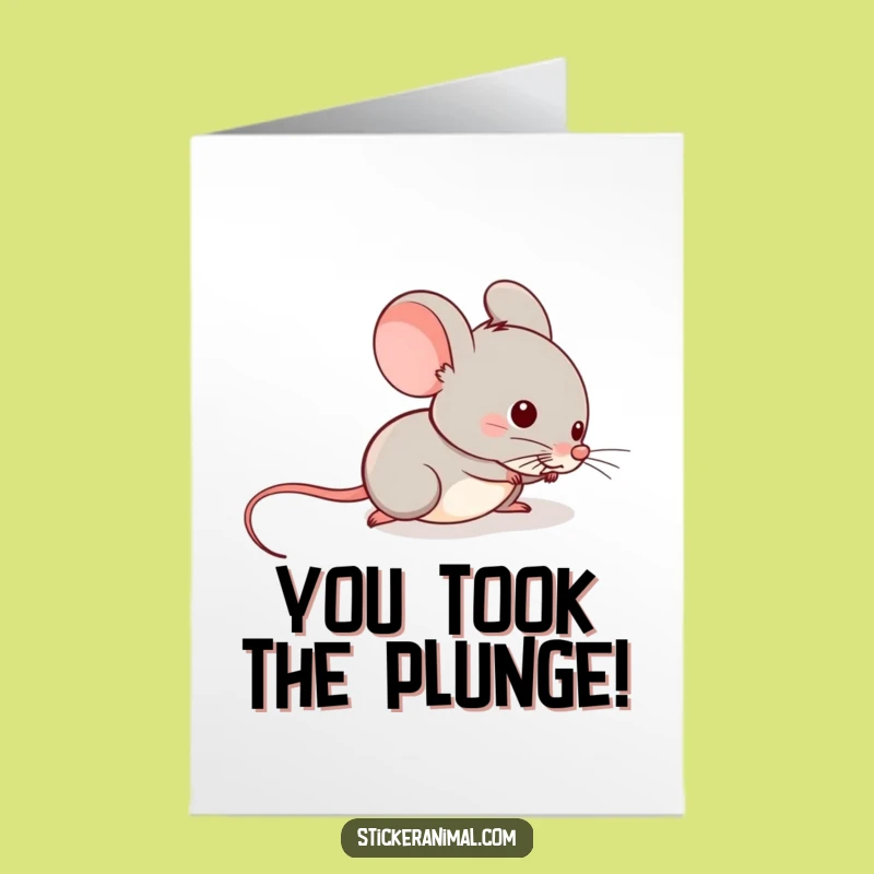 Free Printable Mouse Congrats Card: Slippery Downloadable for Cheerful Wins!