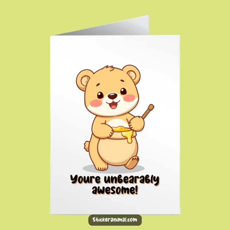 Free Printable Congrats Card: Bear Cub Honey Pot Success Download