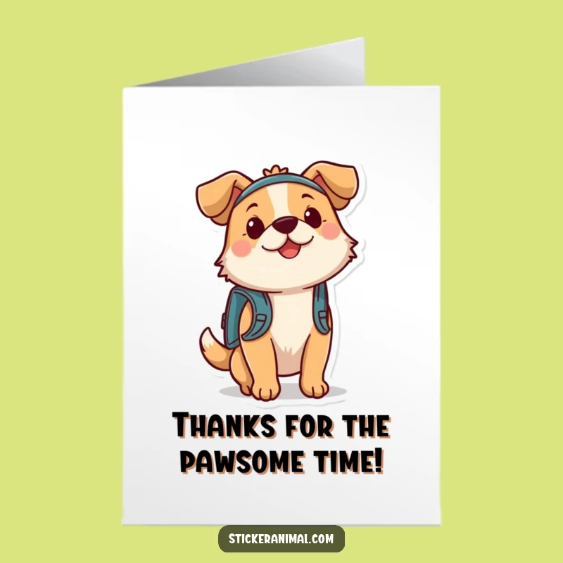 Free Printable Thank You Card: Dog Backpack Adventure - Express Gratitude!