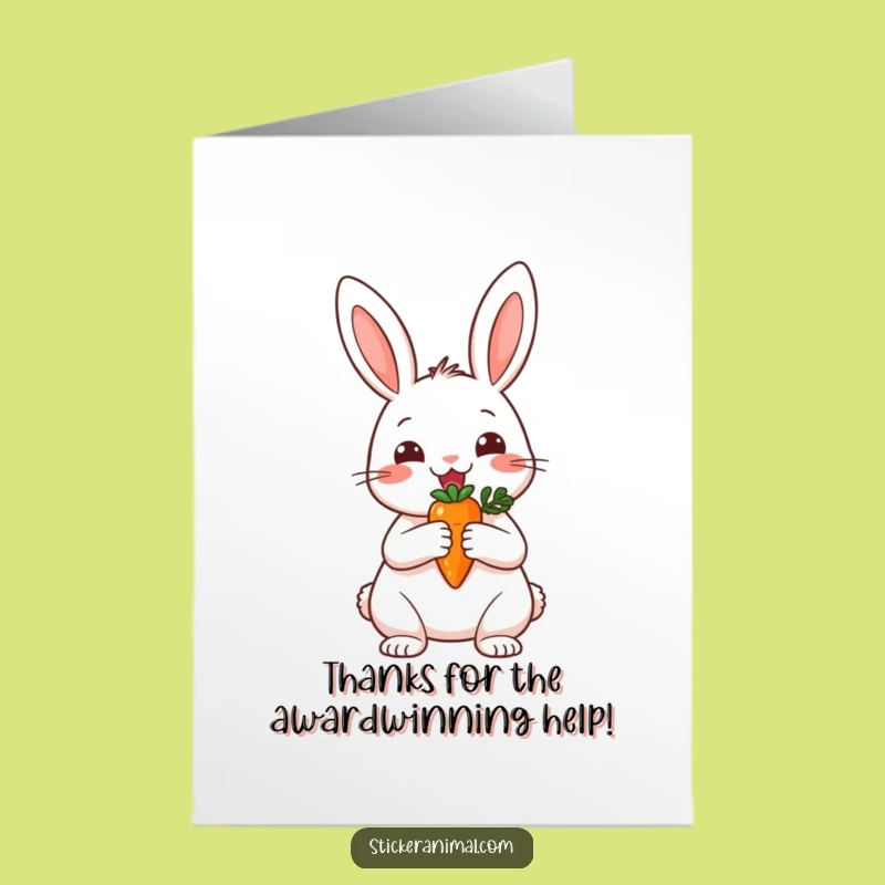 Free Printable Thank You Card: Rabbit's Gratitude Trophy