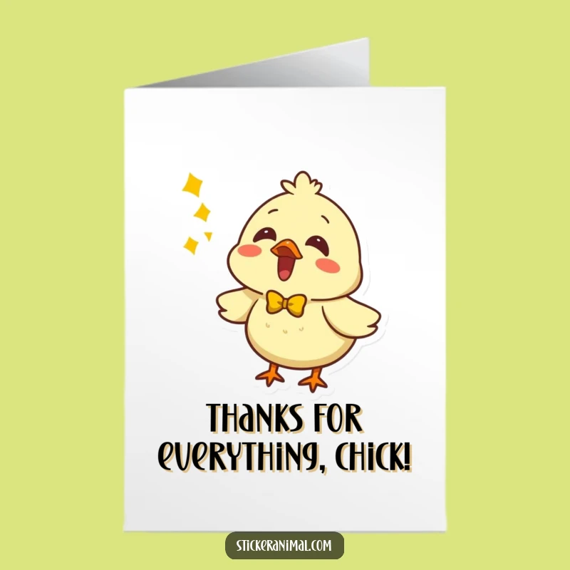 Free Printable Thank You Card: Singing Chick Bow - A Song of Thanks!