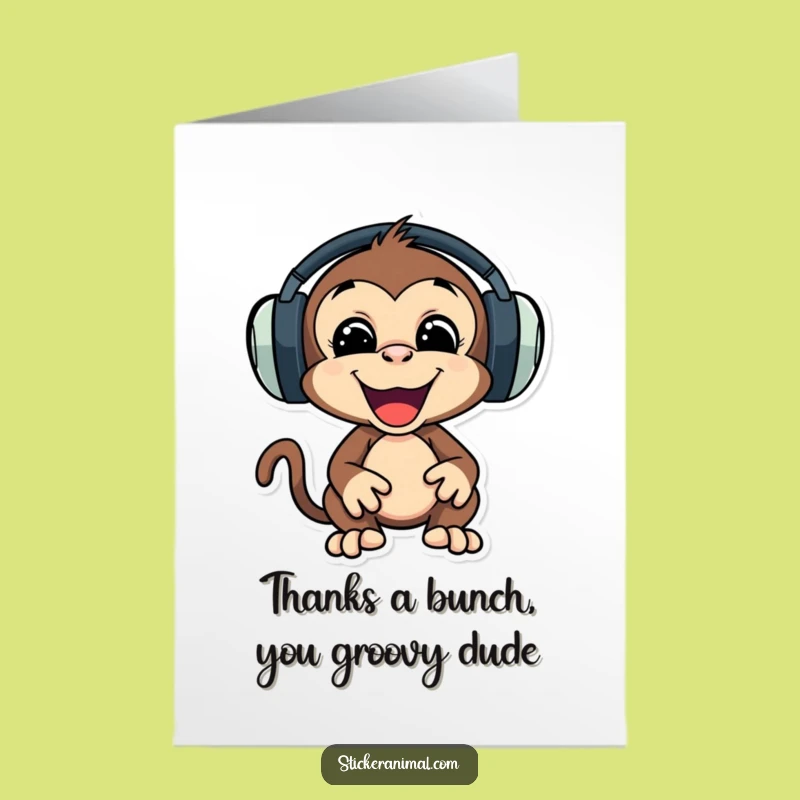 Free Printable Thank You Card: Monkey's Thank You Beat, Funny Downloadable Gift