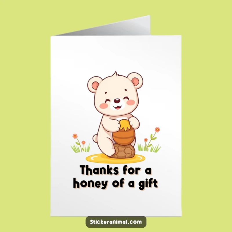 Free Printable Thank You Card: Bear Cub's Sweet Thanks