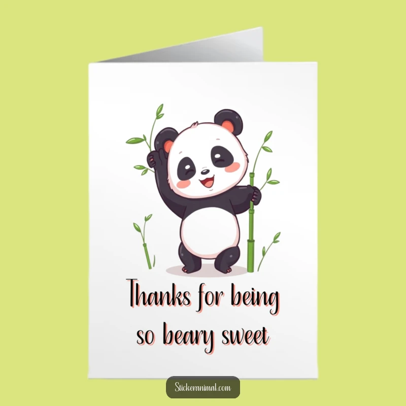 Free Printable Thank You Card: Panda Handstand - Grateful Downloadable Gift for Support