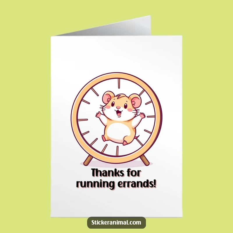 Free Printable Thank You Card: Hamster Wheel - Gratitude Downloadable Gift!