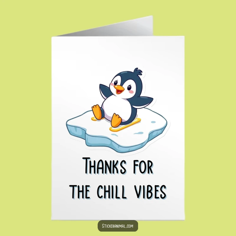 Free Printable Penguin Thank You Card - Funny Sliding Penguin Downloadable Gift