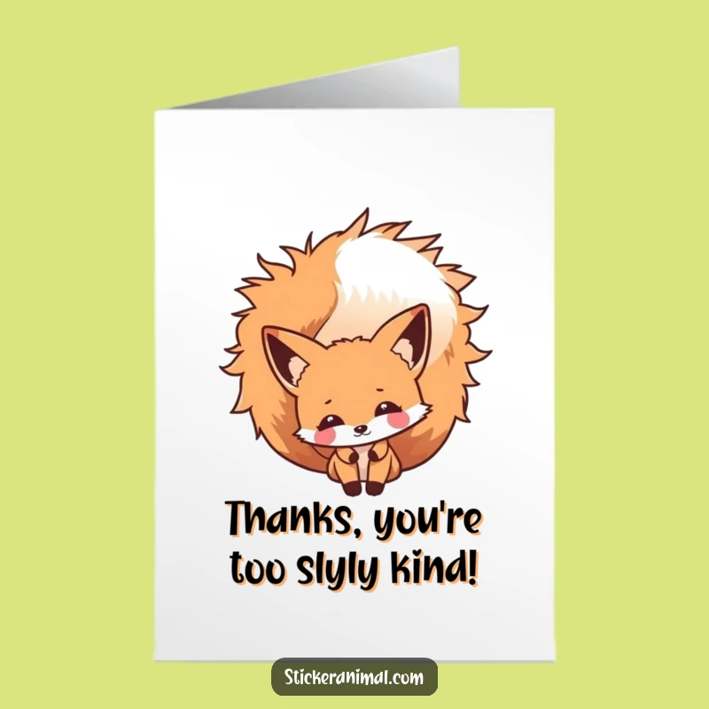 Free Printable Thank You Card: Cheeky Fox Sly Thanks