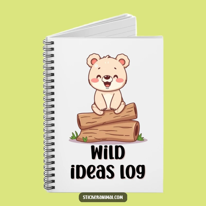 Funny Bear Cub Notebook - Jot Down Ideas with Woodland Humor and Balance