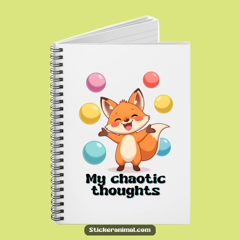 Funny Fox Juggling Notebook - Plan Your Performances - Great Funny Gift!