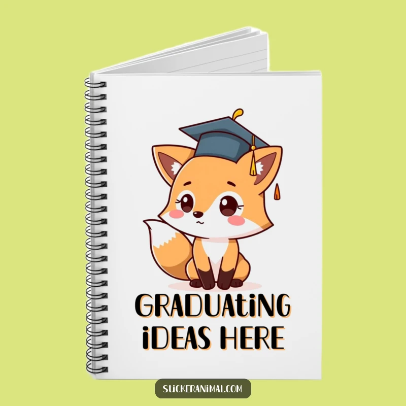 Funny Graduation Fox Notebook: Jot Down Success With Hilarious Cap Toss