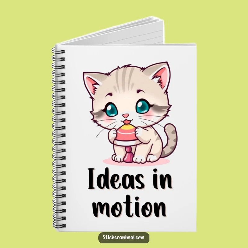Funny Kitten Spinning Top Notebook - Jot Down Your Ideas - Great Funny Gift!