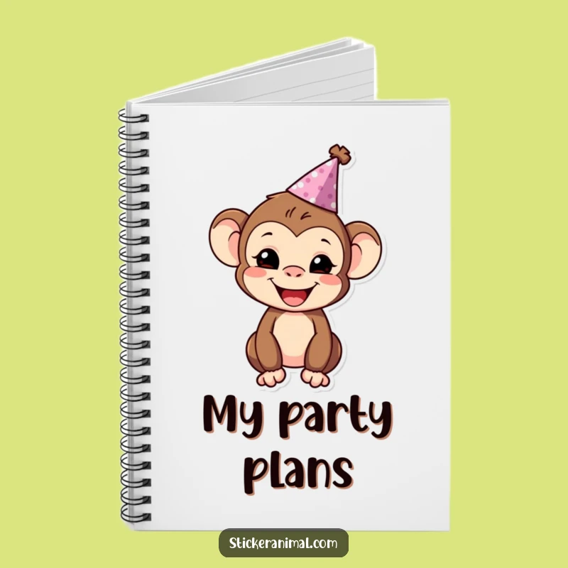 Funny Monkey Party Notebook: Plan Your Next Bash with This Cheerful Character