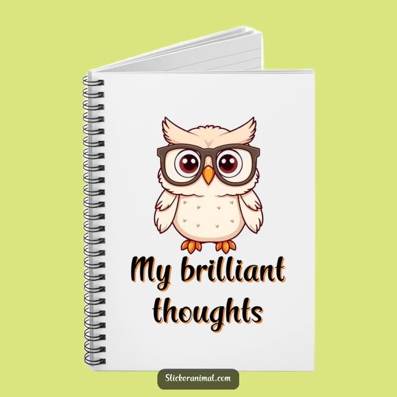 Funny Owl Spectacles Notebook: Jot Down Thoughts with Wise Surprise