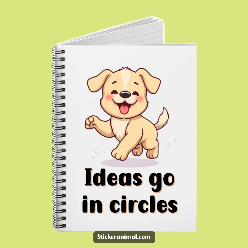 Funny Puppy Tail Chase Notebook: Jot Down Laughs & Ideas