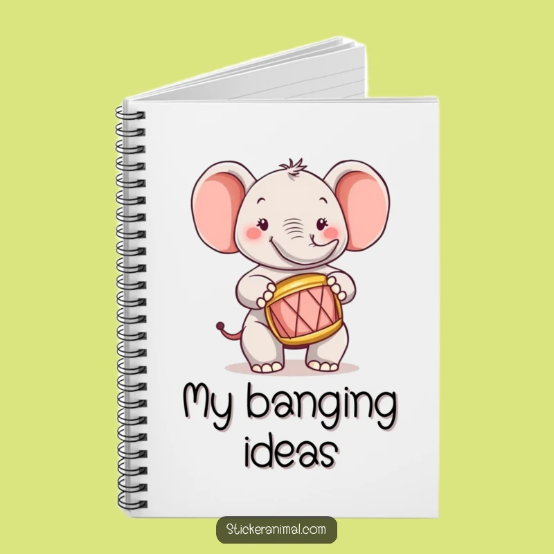 Funny Elephant Drummer Notebook: Jot Down Your Beats with This Cheerful Character