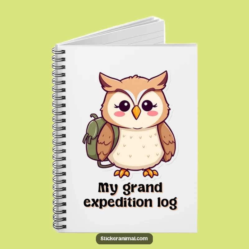 Funny Owl Adventure Notebook: Cheerful Explorer, Jot Down Expedition Plans