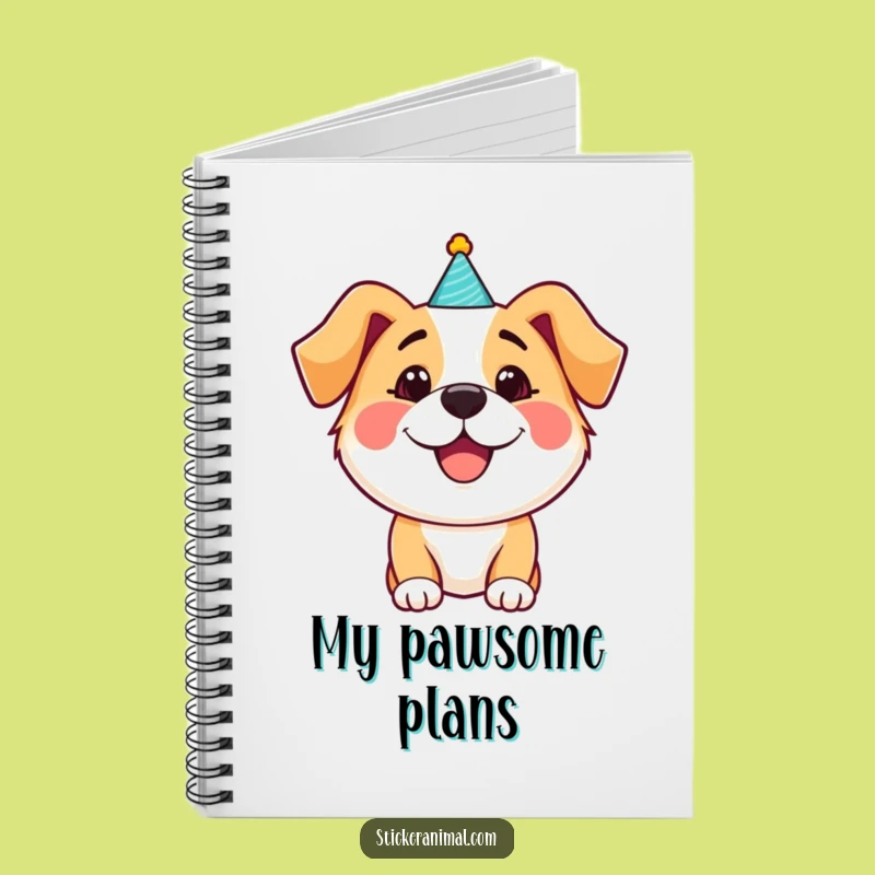 Funny Dog Party Hat Notebook: Happy Pup Journal, Perfect for Notes & Funny Gift!