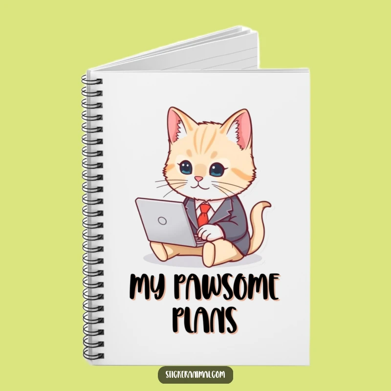 Funny Cat Business Suit Notebook - Journal for Professional & Purr-fect Notes