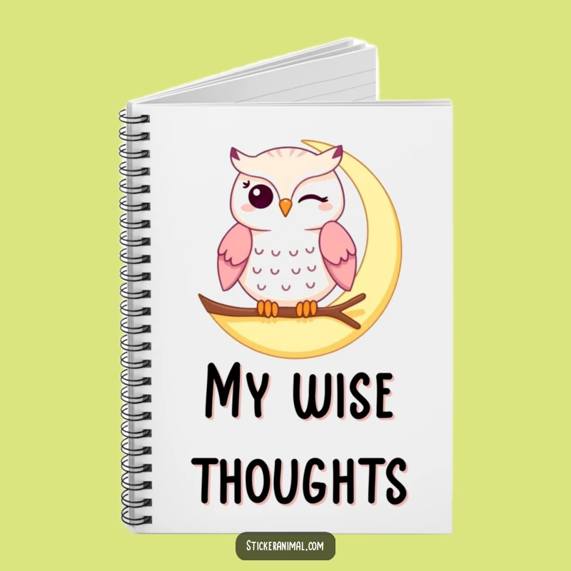 Funny Winking Owl Notebook - Jot Down Thoughts with Nocturnal Wit