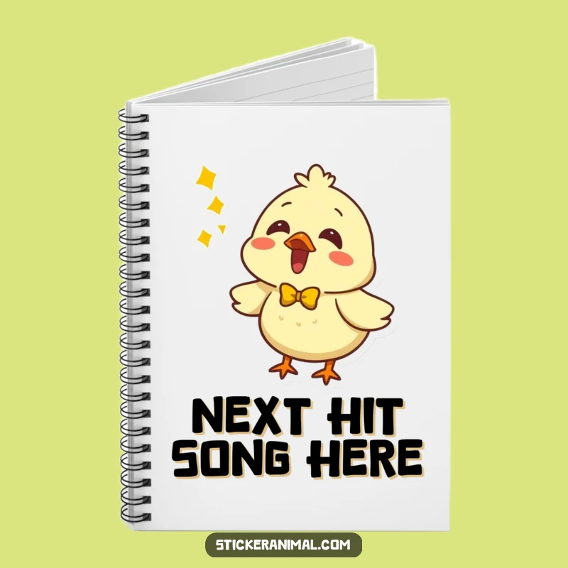 Funny Chirping Chick Singing Notebook, a Perfect Gift for Songwriters
