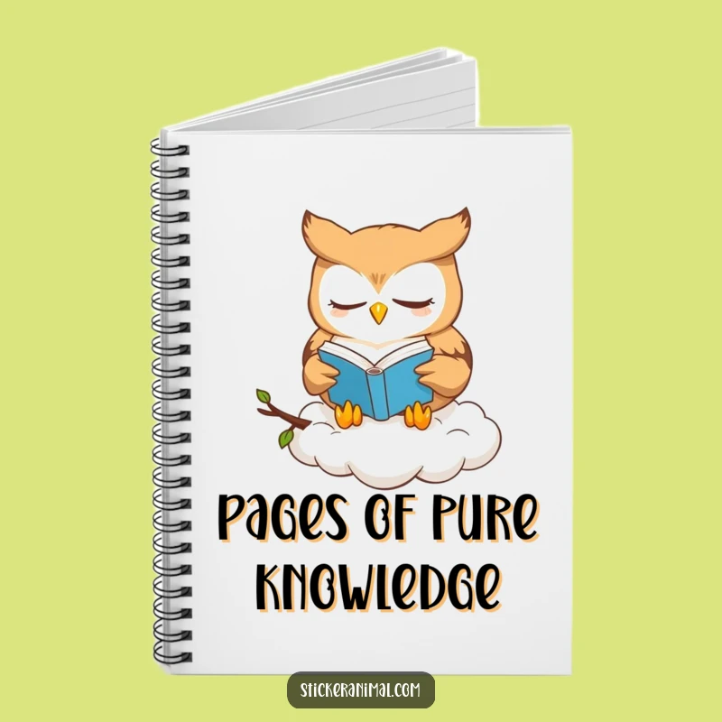 Funny Owl Book Lover Notebook: Jot Down Thoughts with Wise Owl