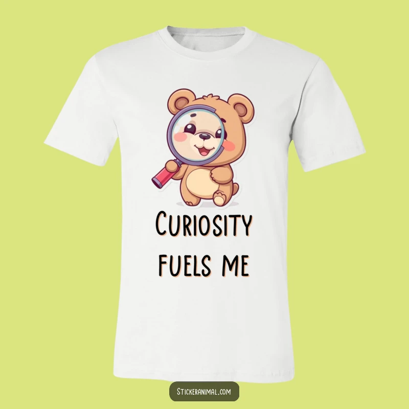 Funny Bear Investigator T-Shirt: Magnifying Glass Explorer, Hilarious Gift for Curious