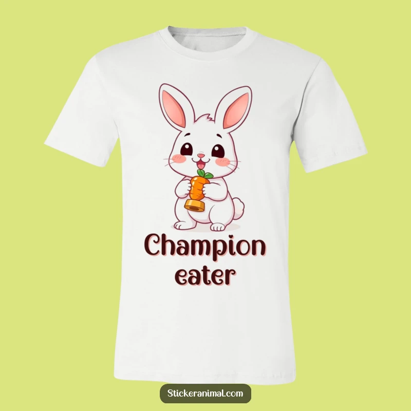Funny Cheerful Rabbit T-Shirt - Carrot Trophy Bunny Tee for Gifts
