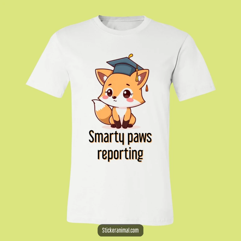 Funny Fox Graduation T-Shirt: Graduate In Style With Hilarious Cap Toss Tee