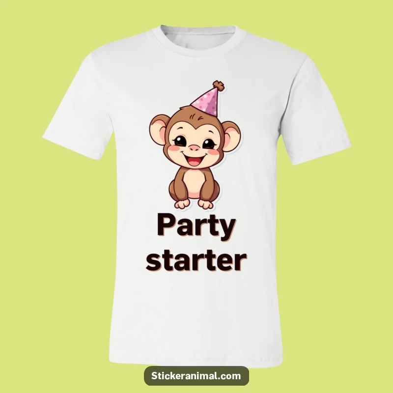 Funny Monkey Party T-Shirt: Wear Your Celebration with This Cheerful Character Tee