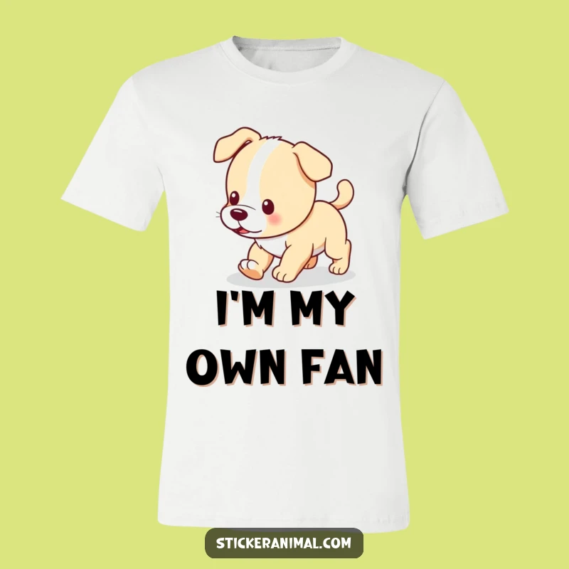 Funny Puppy Tail Chase T-Shirt - Comedic Canine Fun for All Ages