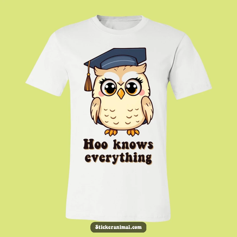 Funny Surprised Owl Graduation T-Shirt - Shocked Scholar Tee for Gifts