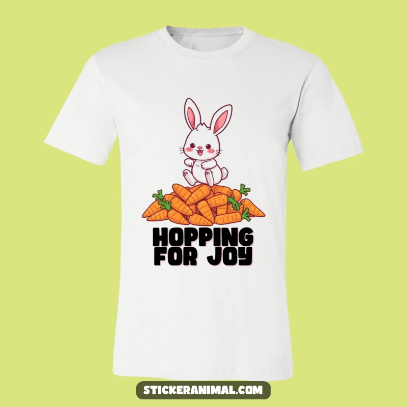Funny Carrot Hopper Rabbit Tee: Playful Character Shirt Gift