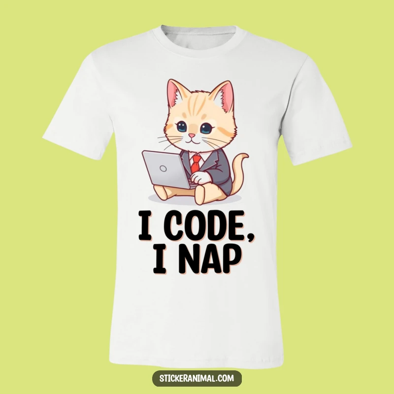 Funny Cat Business Suit T-Shirt - Wear Your Professional Paws!