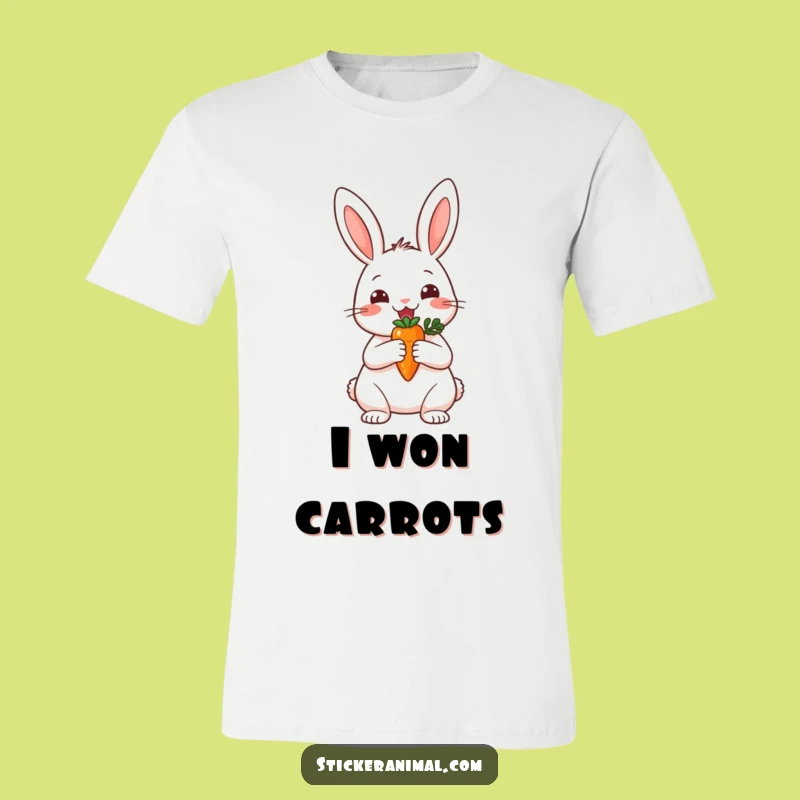 Funny Cheerful Rabbit Trophy T-Shirt - Celebrate Wins with Humor, Hilarious Gift!