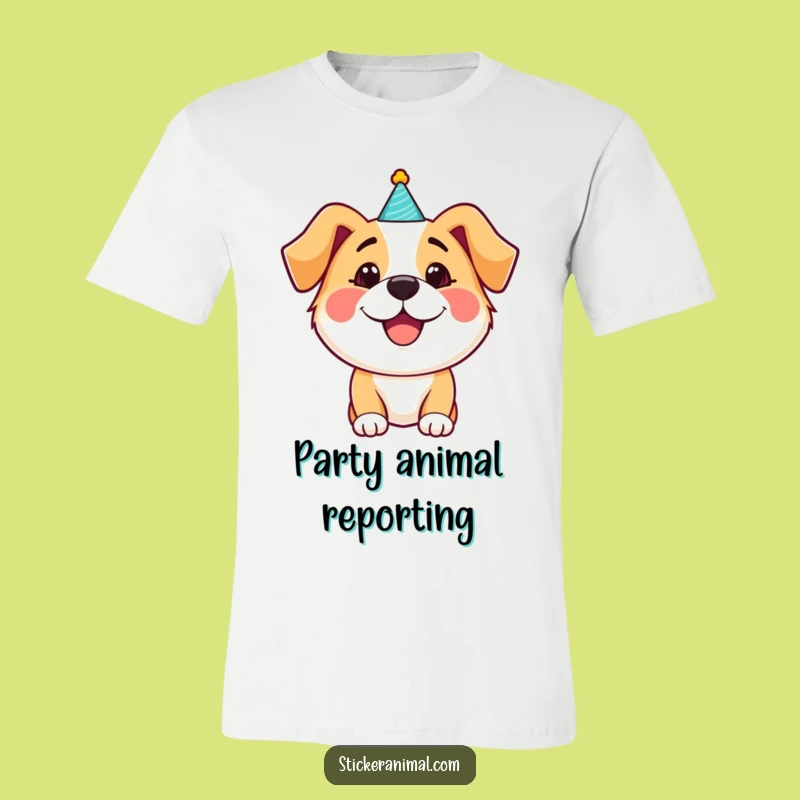 Funny Dog Party Hat T-Shirt: Happy Pup Vibes, Comfy & Funny Gift!