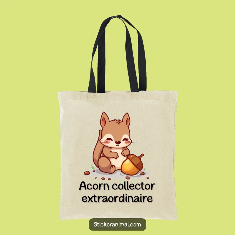 Funny Squirrel Tote Bag: Mischievous Acorn Hunter, Eco-Friendly & Humorous Gift
