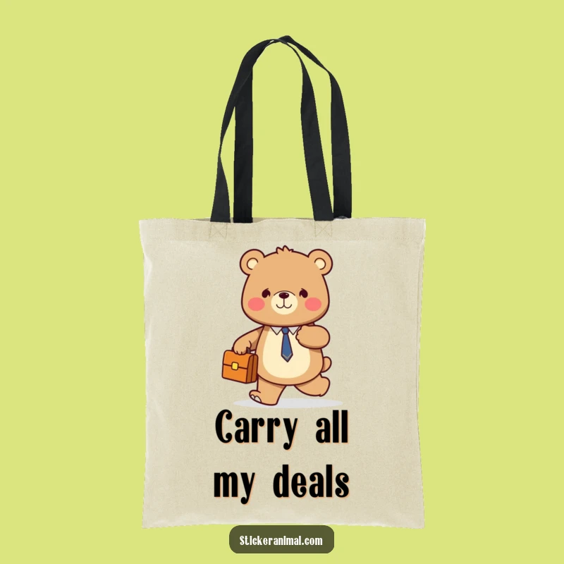 Funny Bear Briefcase Tote Bag: Humorous and Handy Carry-All