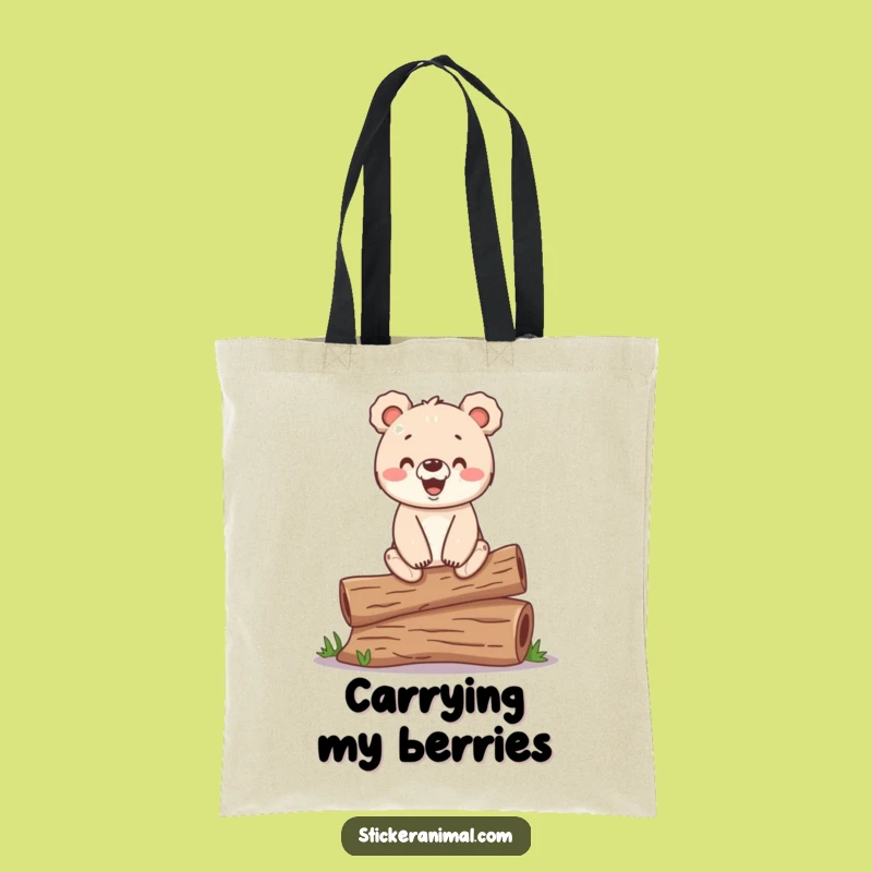 Funny Bear Cub Tote Bag - Carry Your Essentials with Woodland Adventure Style