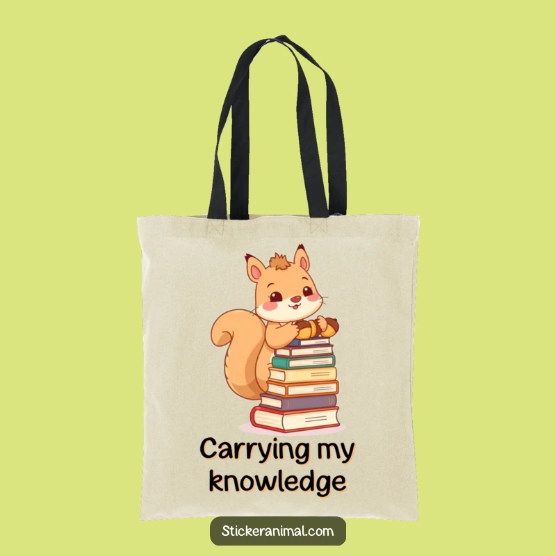 Funny Squirrel Tote Bag: Cute Acorn Book Holder, Perfect Gift for Readers