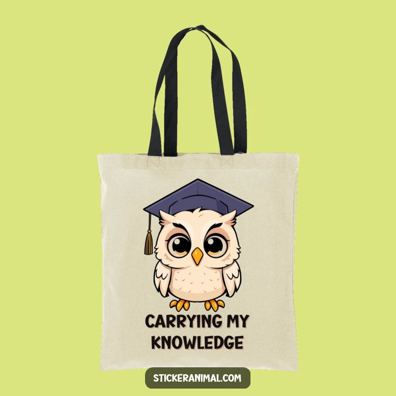 Funny Surprised Owl Tote Bag - Carry Your Grad Excitement, a Perfect Funny Gift!