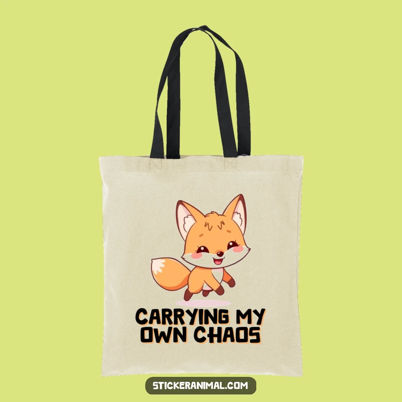 Funny Fox Tail Chase Tote Bag: Carry Your Fun, Perfect Quirky Gift
