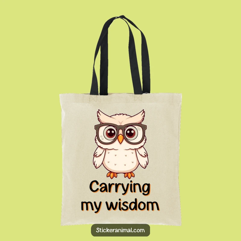 Funny Owl Spectacles Tote Bag: Carry Your Wisdom and Your Laughs