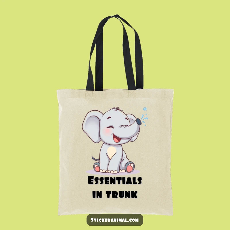 Funny Elephant Calf Splash Tote Bag: Carry Joy Everywhere - A Sweet Gift!