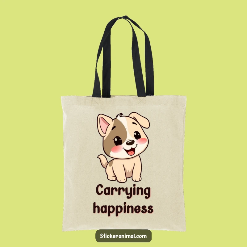 Funny Dog Wag Tote Bag: Enthusiastic Character Accessory Gift