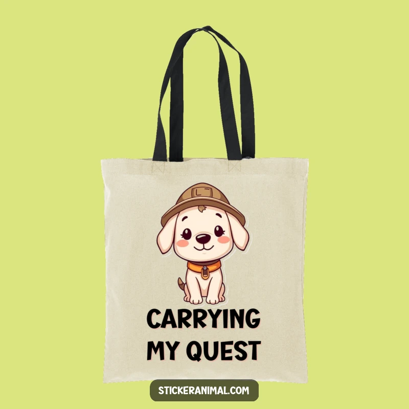 Funny Explorer Puppy Tote Bag: Carry Your Curiosity In Hilarious Style