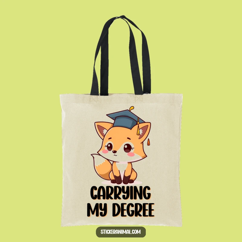 Funny Graduation Fox Tote Bag: Carry Your Success In Hilarious Style