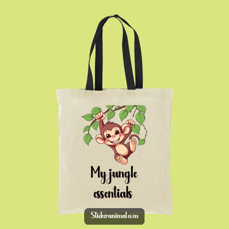 Funny Monkey Swinging Tote Bag: Jungle Chic, Perfect Carry-All Gift